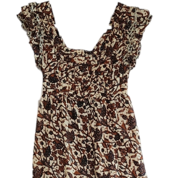 House of Harlow 1960 Nicole Richie Cut Out Tiered Maxi Dress XS Mable brown - Picture 4 of 11